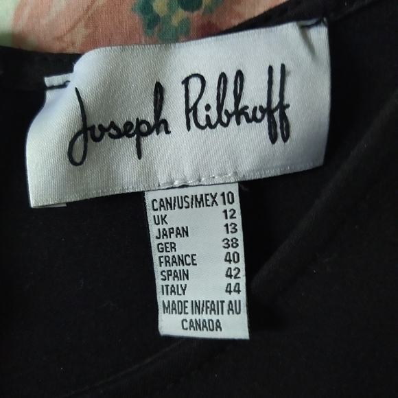 Joseph Ribkoff Black Faux Leather Panel Dress - Picture 3 of 7